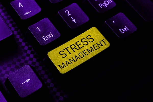 Writing Displaying Text Stress Management Business Overview Learning Ways Behaving — Stock Photo, Image