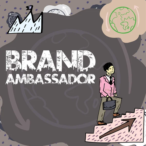 Texto Que Muestra Inspiración Brand Ambassador Agente Ideas Negocio Acreditado — Foto de Stock