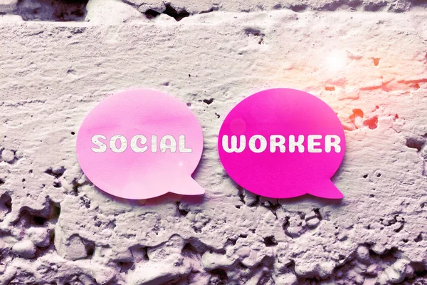 Teken Het Weergeven Van Social Worker Woord Geschreven Hulp Van — Stockfoto