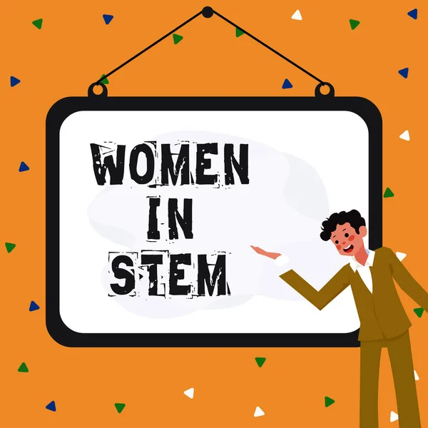 Texte Montrant Women Stem Business Idea Science Technologie Génie Mathématiques — Photo