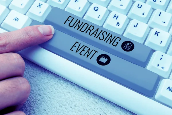 Tekstbord Met Fondsenwerving Event Woord Voor Campagne Met Als Doel — Stockfoto