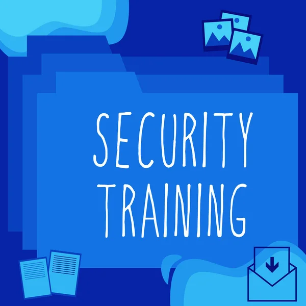Pisanie Wyświetlania Tekstu Szkolenia Zakresu Bezpieczeństwa Podejście Biznesowe Zapewniające Szkolenia — Zdjęcie stockowe