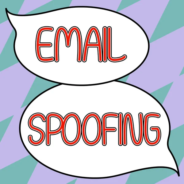 Текст Почерку Email Spoofing Огляд Бізнесу Забезпечують Доступ Вміст Облікового — стокове фото