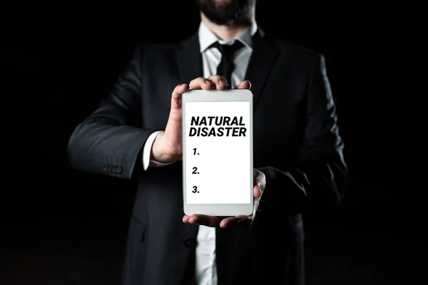 Escribir Mostrando Texto Desastres Naturales Concepto Internet Que Ocurre Curso —  Fotos de Stock