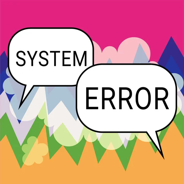 Señal Texto Que Muestra Error Del Sistema Palabra Escrita Fallo — Foto de Stock