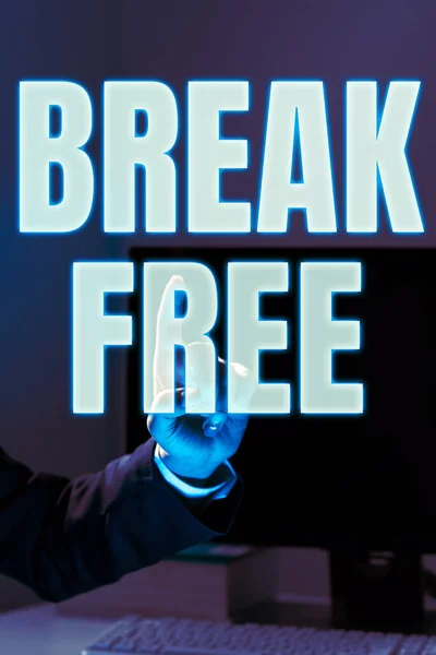 Konceptualny Wyświetlacz Break Free Przegląd Biznesu Inny Sposób Powiedzenie Zbawienia — Zdjęcie stockowe