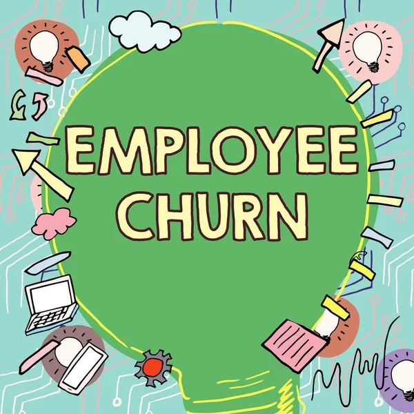 손쓰기 Employee Churn Business Showcase 변화율 감소하고 새로운 — 스톡 사진
