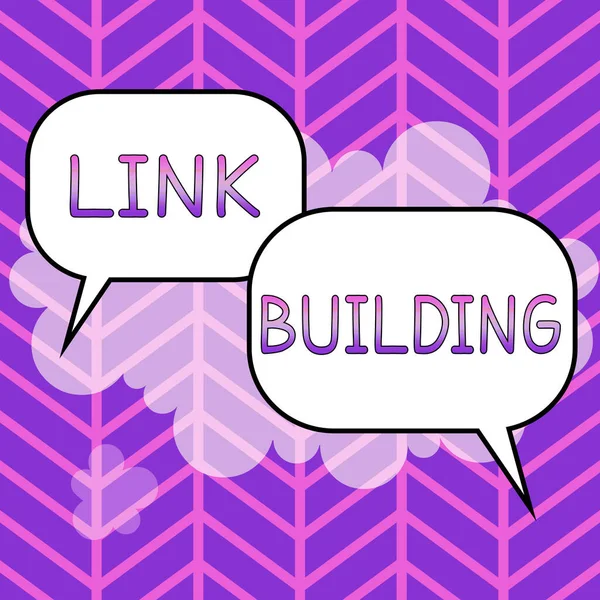 Inspirace Zobrazující Znak Link Building Word Seo Term Exchange Links — Stock fotografie