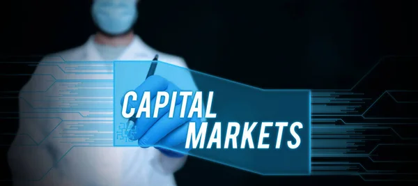 Text Tecken Som Visar Kapitalmarknader Word Skrivet Tillåt Företag Att — Stockfoto