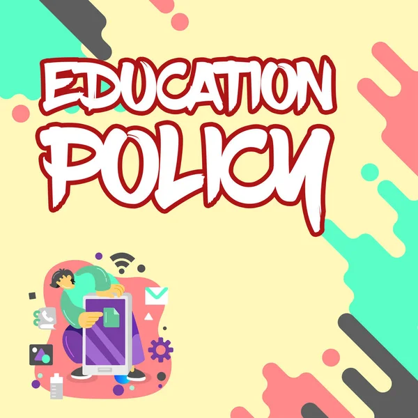 展示教育政策的标志 涉及教学方法的概念意义研究领域 — 图库照片