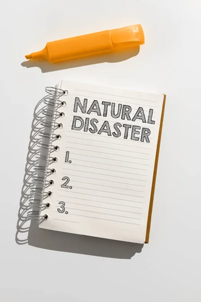 Titulek Textu Představující Přírodní Katastrofu Konceptuální Fotografie Vyskytující Průběhu Přírody — Stock fotografie