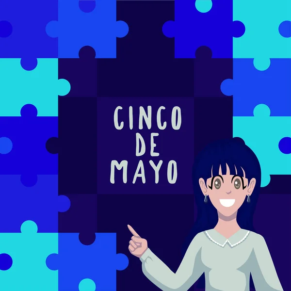 Mayıs Meksika Amerika Kutlamaları Anlamına Gelen Cinco Mayo Metni Yazılıyor — Stok fotoğraf