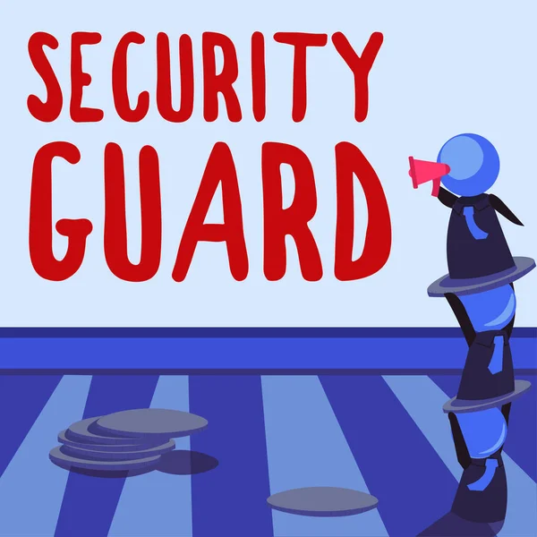 Знак Показывающий Security Guard Инструменты Бизнес Обзора Используемые Управления Несколькими — стоковое фото