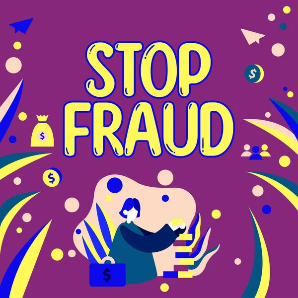 Handschrift Stop Fraude Business Concept Campagne Adviseert Mensen Uit Kijken — Stockfoto