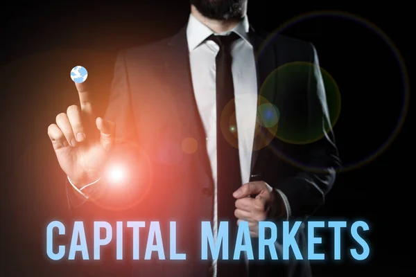 Conceptual Caption Mercados Capitales Visión General Las Empresas Permitir Las —  Fotos de Stock