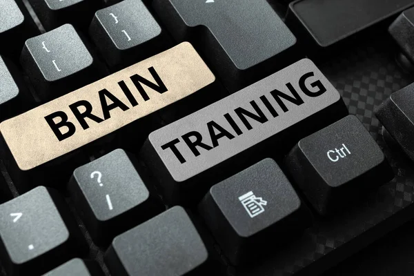 Tekst Pokazujący Inspirację Brain Training Business Showcase Mental Activities Maintain — Zdjęcie stockowe
