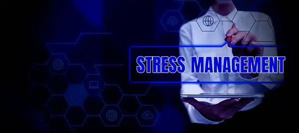 Handschrift Stress Management Business Concept Leren Manieren Van Gedrag Denken — Stockfoto