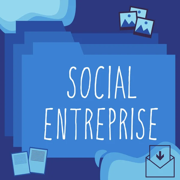 概念标题 社会企业 商业方法以对社会负责的方式赚钱的企业 — 图库照片