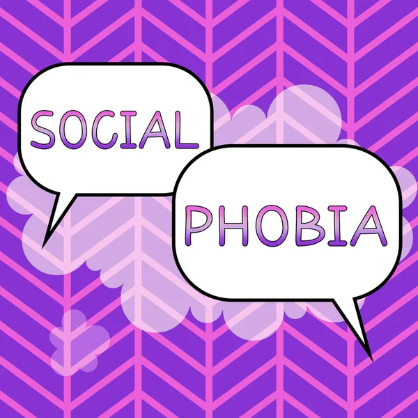 Znak Pokazujący Fobię Społeczną Pomysł Biznes Przytłaczający Strach Przed Sytuacjami — Zdjęcie stockowe