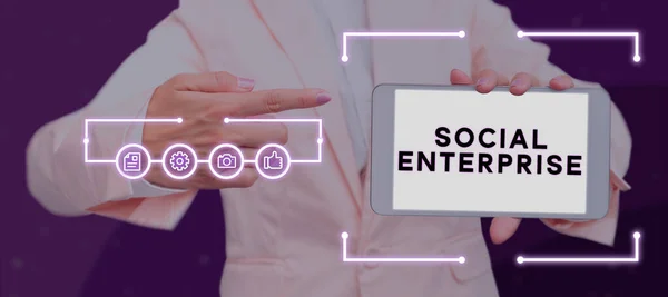 Inspiration Visar Tecken Social Enterprise Business Showcase Business Som Tjänar — Stockfoto