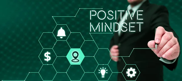 Text Caption Presenting Positive Mindset Concept Meaning Mental Emotional Attitude — Stock Photo, Image