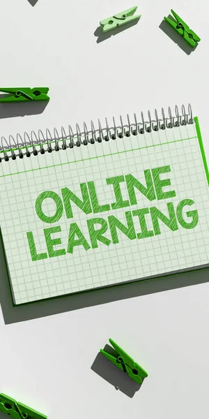 Szöveg Megjelenítése Online Tanulás Koncepció Jelentése Internet Számítógép Segítségével Történő — Stock Fotó