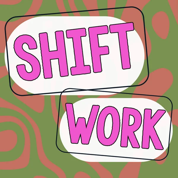 Концептуальний Заголовок Shift Work Бізнес Концептуальна Робота Складається Періодів Яких — стокове фото