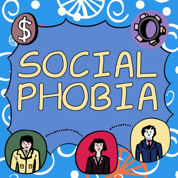 Text Ukazuje Inspiraci Sociální Fobie Podnikatelský Přístup Drtivý Strach Sociálních — Stock fotografie