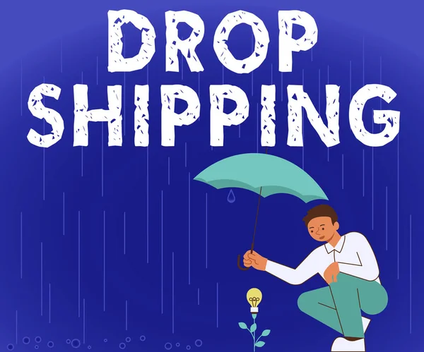 Konceptuell Display Drop Shipping Word För Att Skicka Varor Från — Stockfoto