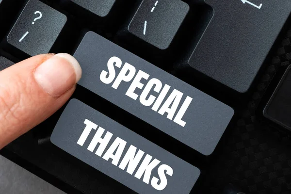 Konceptuell Bildtext Special Tack Affärsöversikt Uttryck För Uppskattning Eller Tacksamhet — Stockfoto