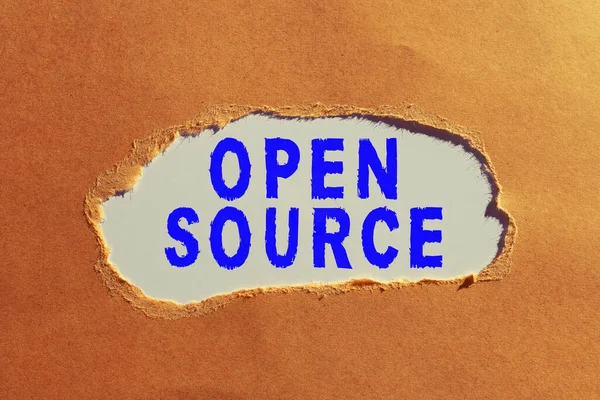 Inspirasi Menampilkan Tanda Open Source Kata Untuk Menandai Perangkat Lunak — Stok Foto