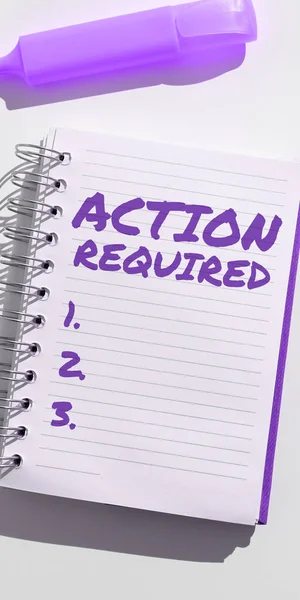 Légende Texte Présentant Action Requise Concept Signifiant Considérer Une Action — Photo
