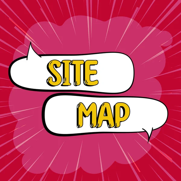 Tekst Bijschrift Presenteren Site Map Business Idee Ontworpen Zowel Gebruikers — Stockfoto