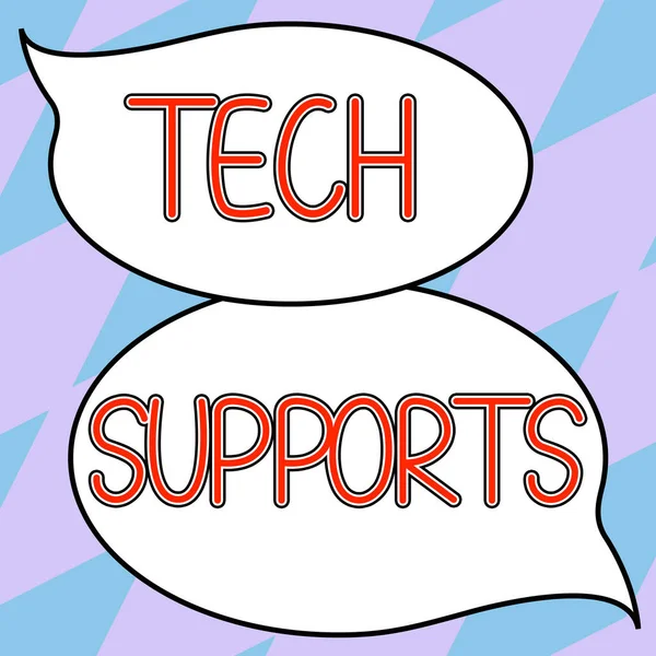 Znak Tekstowy Pokazujący Wsparcie Techniczne Koncepcja Biznesowa Pomoc Udzielona Przez — Zdjęcie stockowe