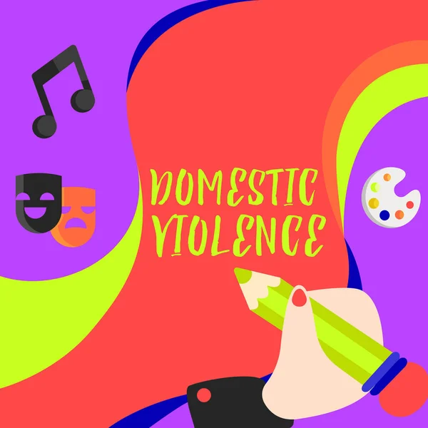 Señal Que Muestra Violencia Doméstica Enfoque Empresarial Comportamiento Violento Abusivo —  Fotos de Stock