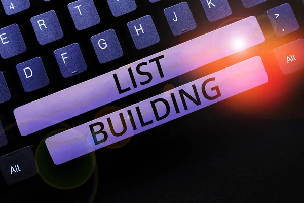 Textový Titulek Prezentující List Building Business Showcase Databáze Lidí Které — Stock fotografie