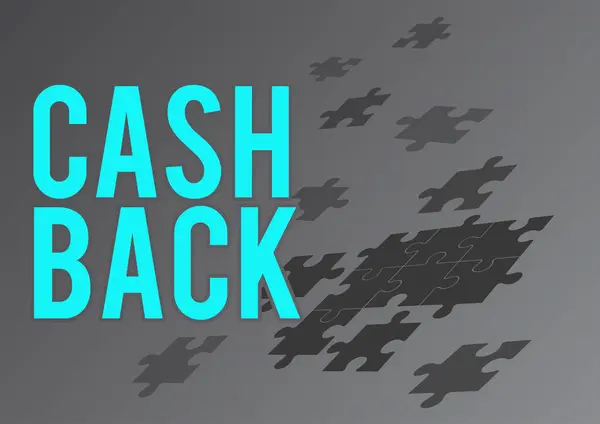 Inspiráció Mutatja Jel Cash Back Üzleti Áttekintés Ösztönzést Kínált Vásárlók — Stock Fotó