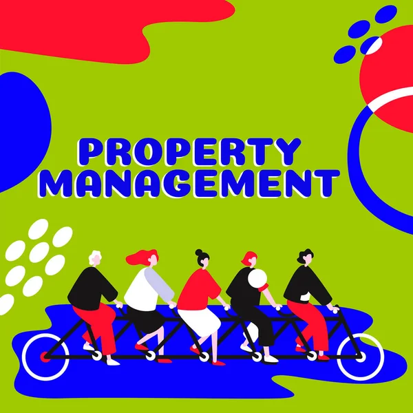 Sinal Escrita Mão Property Management Word Overseeing Real Estate Valor — Fotografia de Stock