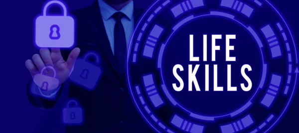Handschrifttekst Life Skills Business Showcase Die Noodzakelijk Wenselijk Volledige Deelname — Stockfoto