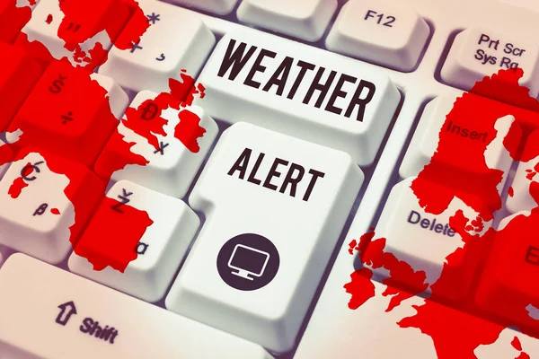 Exibição Conceitual Alerta Meteorológico Abordagem Negócios Alerta Urgente Sobre Estado — Fotografia de Stock