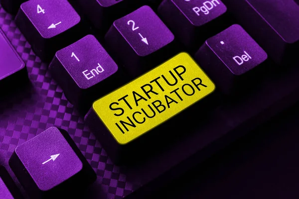 스타트업 부여를 텍스트 Text Caption Presented Startup Incubator 비즈니스의 재정적 — 스톡 사진