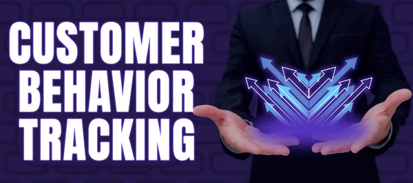 Conceptual Caption Customer Behavior Tracking Word Written Managing Behaviour Consumers — Stock fotografie