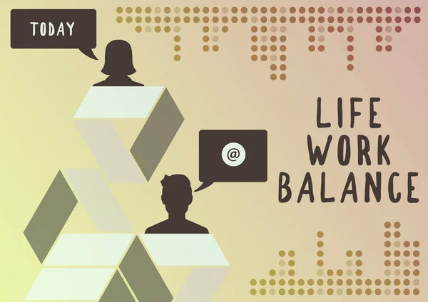 Exposição Conceitual Equilíbrio Trabalho Vida Necessidades Pessoa Estabilidade Ideia Negócio — Fotografia de Stock