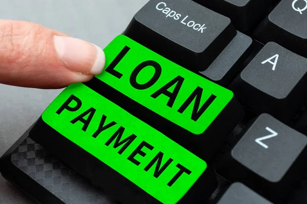 Conceptuele Weergave Loan Payment Concept Betekent Iets Geleend Ingericht Voorwaarde — Stockfoto