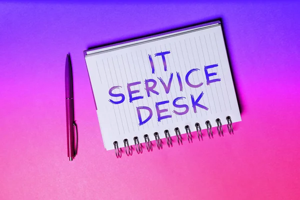 Legenda Texto Apresentando Service Desk Word Technological Support Online Help — Fotografia de Stock