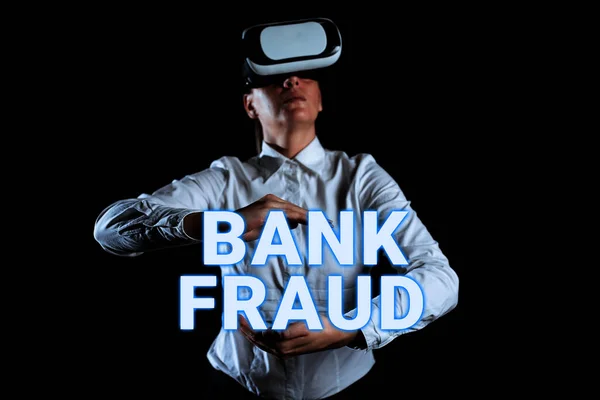 Text Bildtext Presenterar Bank Bedrägeri Business Showcase Avsiktlig Förvrängning Sanningen — Stockfoto