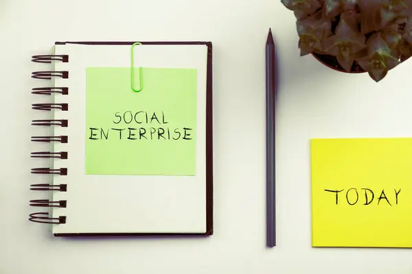 Sign Displaying Social Enterprise Επιχειρηματική Έννοια Επιχείρηση Που Κάνει Χρήματα — Φωτογραφία Αρχείου