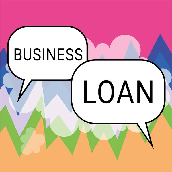 Inspiration Zeigt Zeichen Business Loan Geschäftsidee Credit Mortgage Financial Assistance — Stockfoto