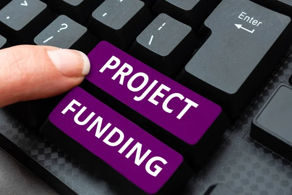 Text caption presenting Project Funding, Business overview paying for start up in order make it bigger and successful