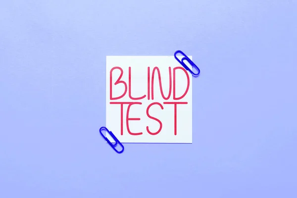 Bildunterschrift Blind Test Internet Konzept Soziales Engagement Mit Einer Person — Stockfoto